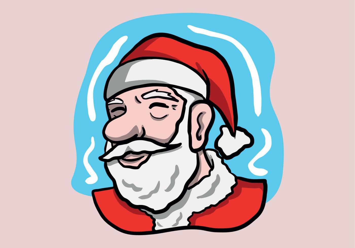 hand- tekening van de kerstman clausule in tekenfilm stijl met rood kostuum. vector