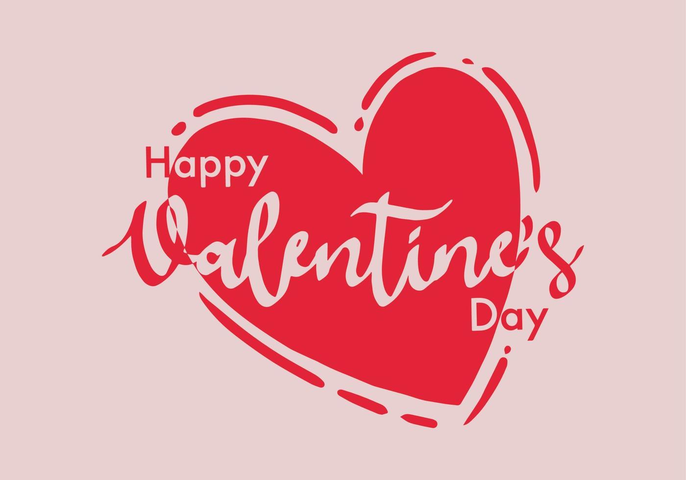 gelukkig valentijnsdag dag typografisch belettering geïsoleerd Aan achtergrond met hart. illustratie van een Valentijnsdag dag kaart. vector