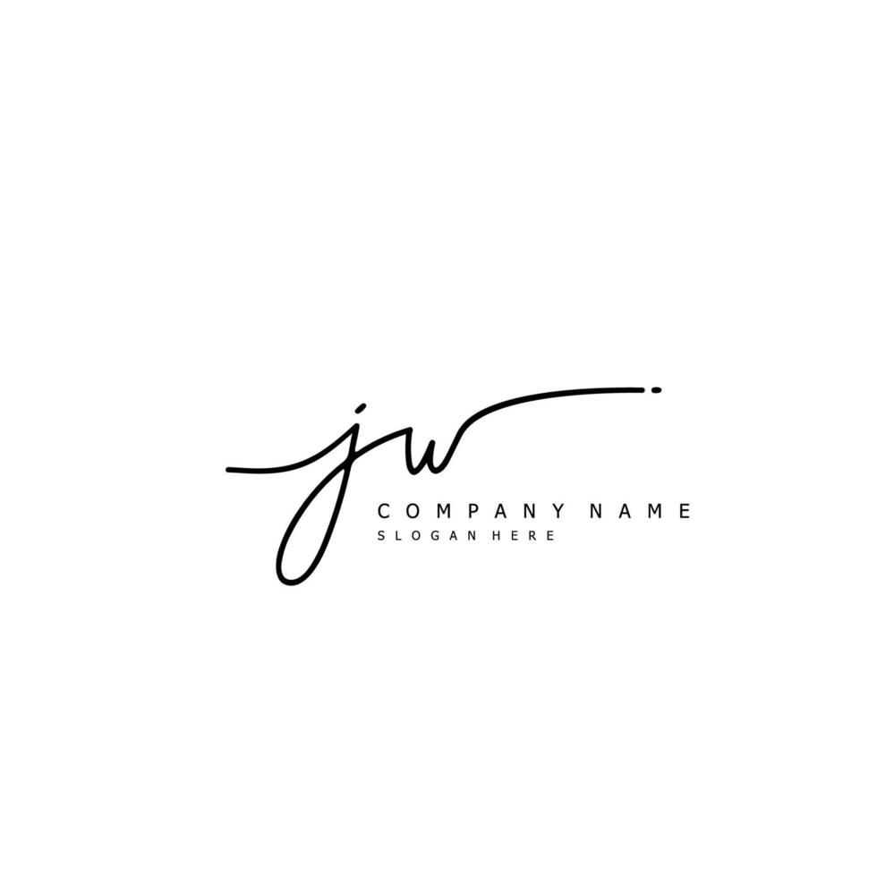 eerste jw handschrift van handtekening logo vector
