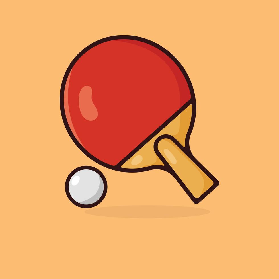 rood ping pong racket en bal tekenfilm vector icoon. tafel tennis sport uitrusting icoon concept geïsoleerd vector illustratie