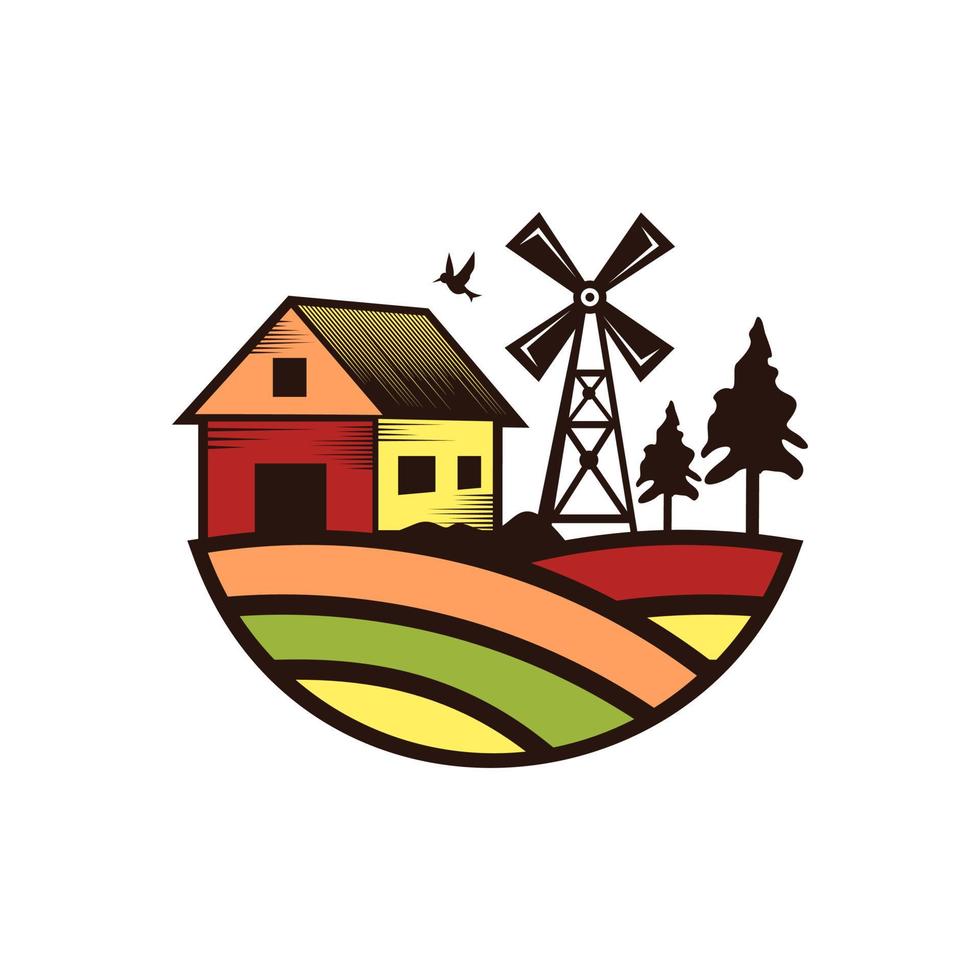 boerderij logo landbouw logo vector sjabloon