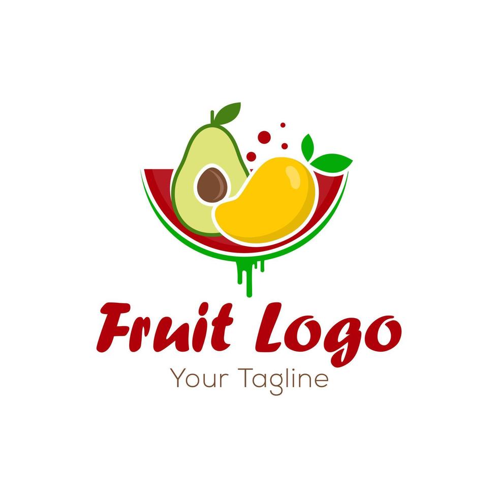 vers fruit logo ontwerp vector sjabloon