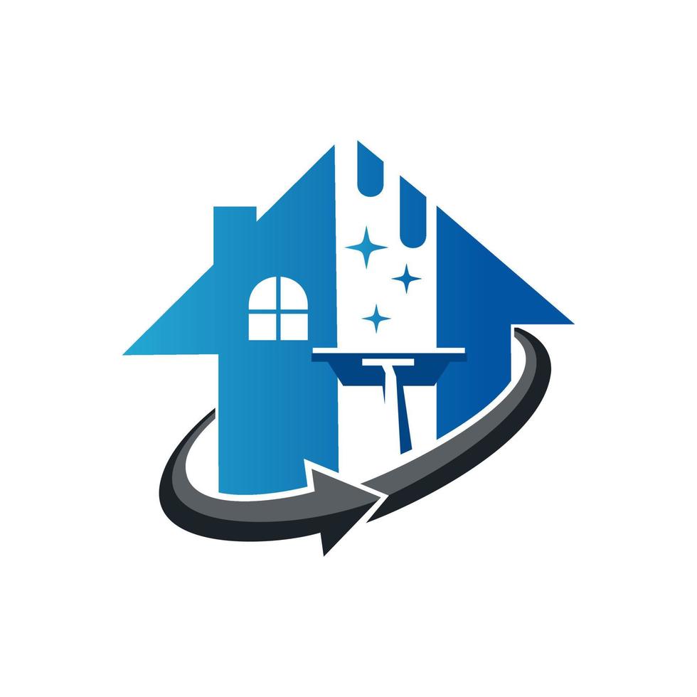 huis schoonmaak onderhoud bedrijf logo sjabloon vector