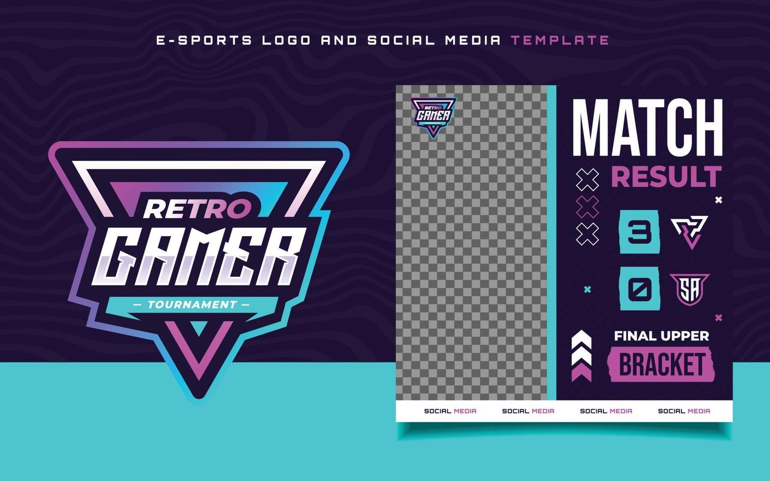 reeks van e-sport gaming folder sjabloon voor sociaal media banier en gaming toernooi logo vector