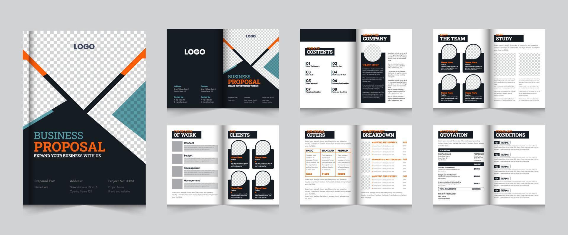 a4 creatief bedrijf voorstel lay-out brochure sjabloon ontwerp vector