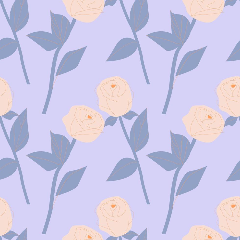 naadloos vector patroon met abstract rozen. delicaat eindeloos bloemen ornament in pastel kleuren.