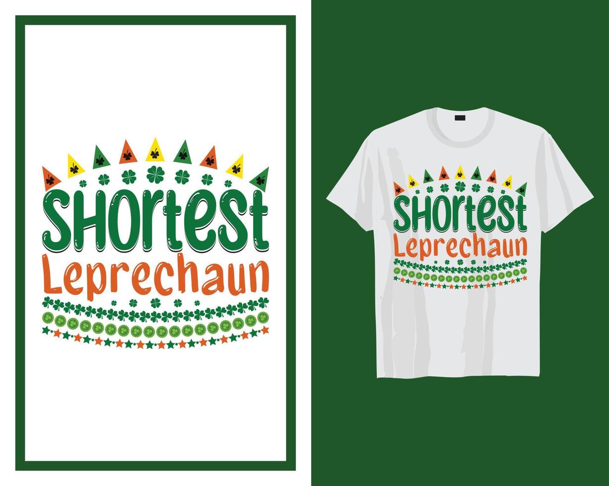 kortste elf van Ierse folklore st Patrick dag t overhemd typografie ontwerp vector illustratie