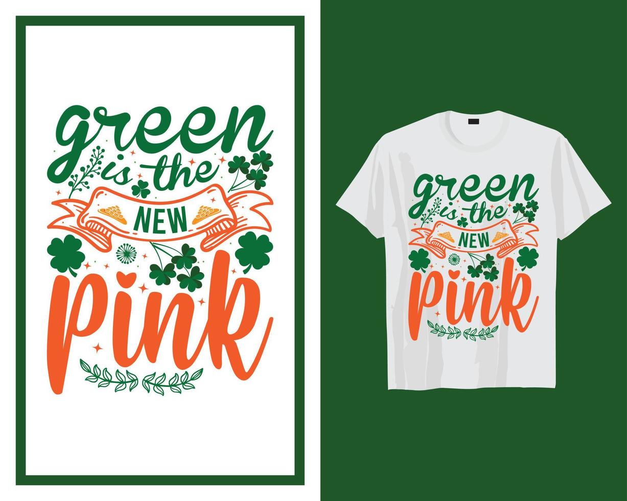 gress is de nieuw roze st Patrick dag t overhemd typografie ontwerp vector illustratie