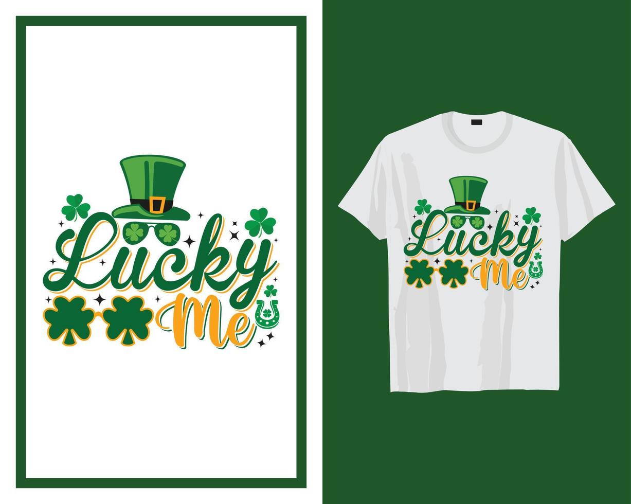 Lucky me st Patrick dag t overhemd typografie ontwerp vector illustratie