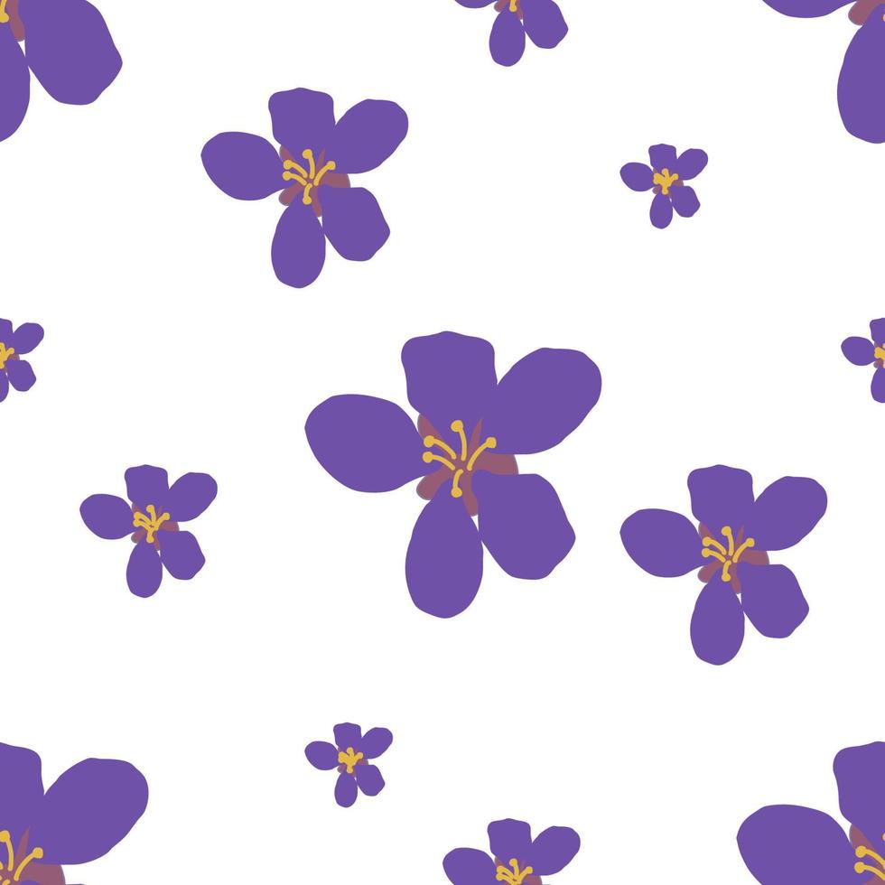 bloemen patroon naadloos achtergrond Purper bloemen vector