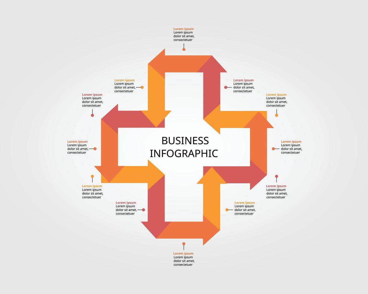 tijdlijn pijl tabel sjabloon voor infographic voor presentatie voor 12 element vector