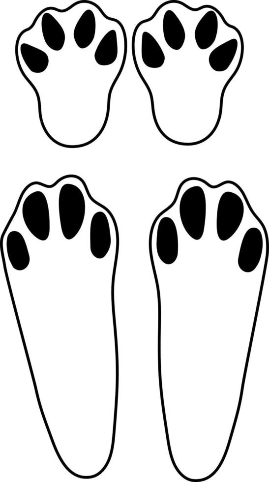 schattig konijn voetafdrukken. geïsoleerd illustratie Aan een wit achtergrond. vector illustratie.