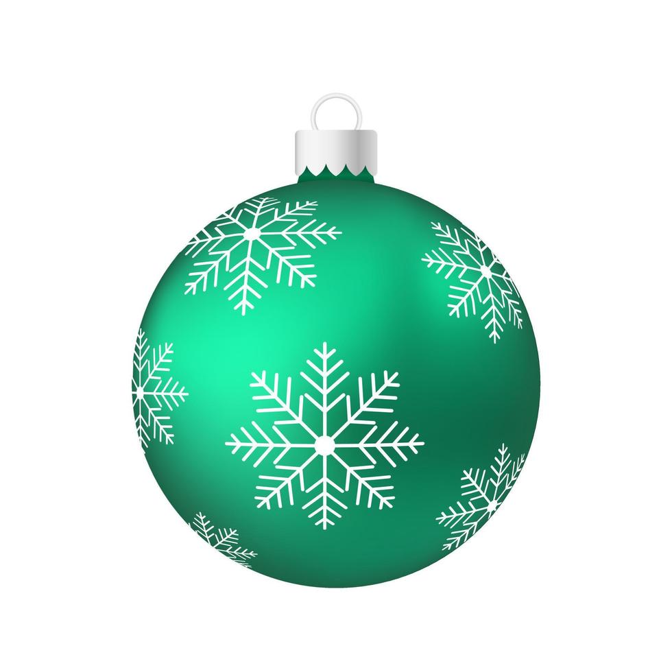 groene menthol kerstboom speelgoed of bal volumetrische en realistische kleurenillustratie vector