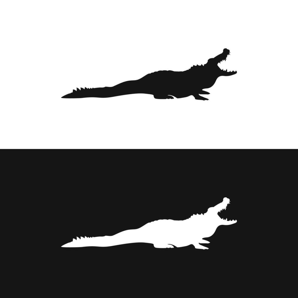 elegant vector illustratie van krokodillen silhouet