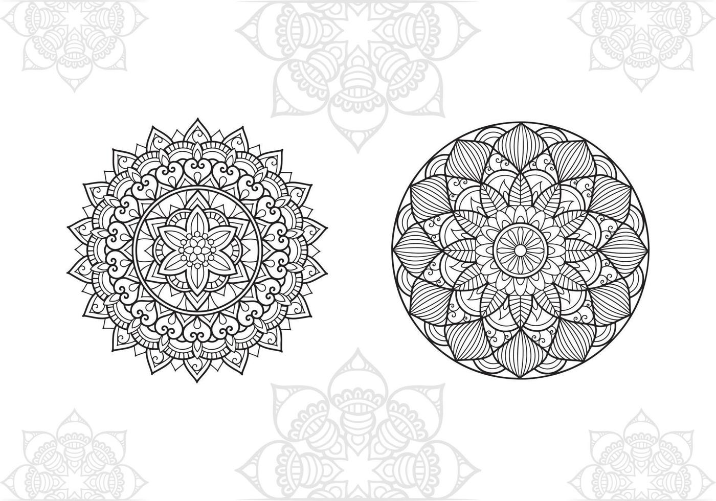 verzameling van monochroom etnisch mandala ontwerp. anti stress kleur bladzijde voor volwassenen vector
