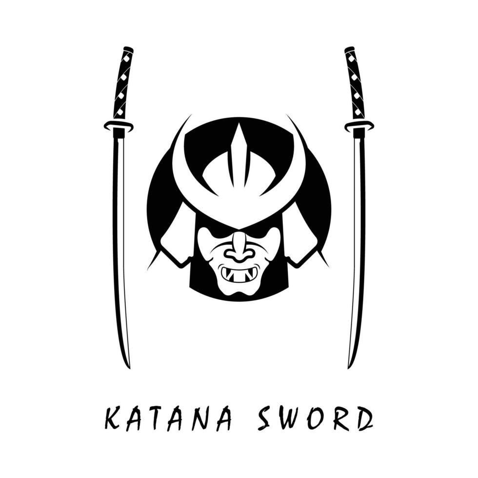 katana zwaard logo, wijnoogst vector illustratie, ontwerp modern Japans zwaard van katana logo concept