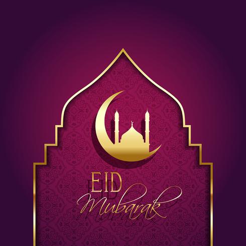 Eid Mubarak achtergrond met decoratief type vector