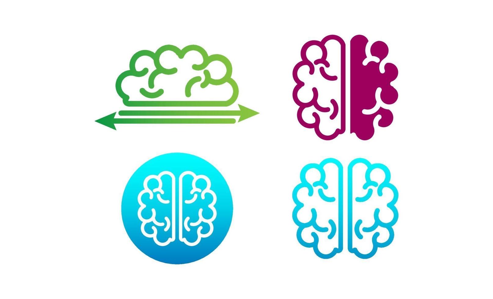 hersenen concept logo set sjabloon vectorillustratie en inspiratie vector