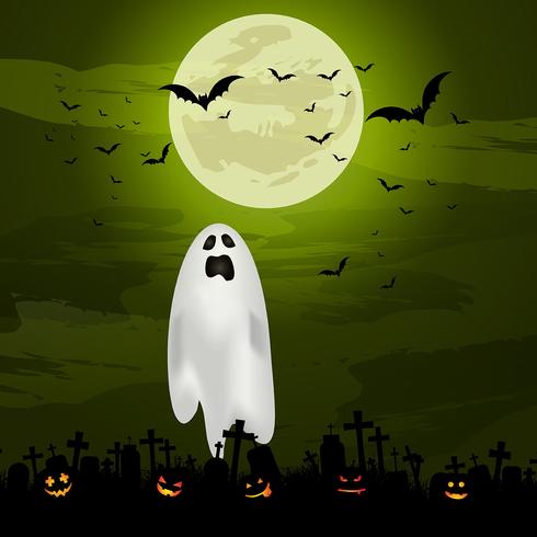 Halloween geest achtergrond vector