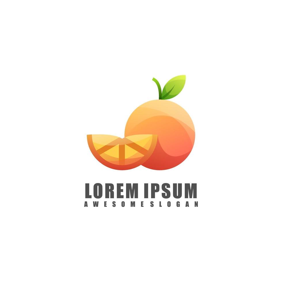 logo afbeelding, kleurrijk oranje fruit vector