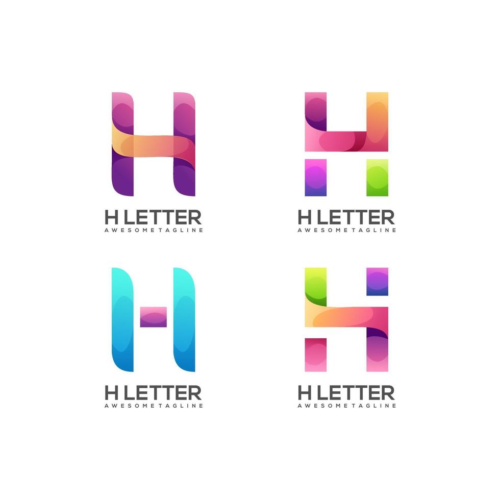 logo afbeelding, kleurrijke h brief vector