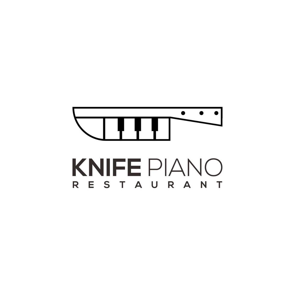 logo afbeelding, mes met piano vector