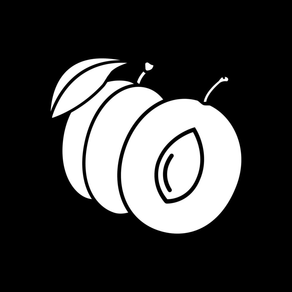 nectarine donkere modus glyph-pictogram vector