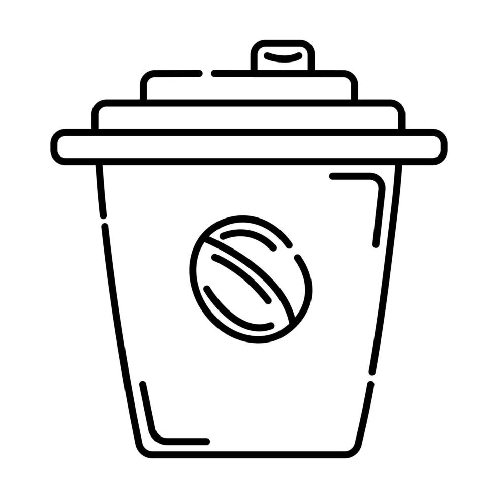 kop van koffie zwart en wit vector lijn illustratie