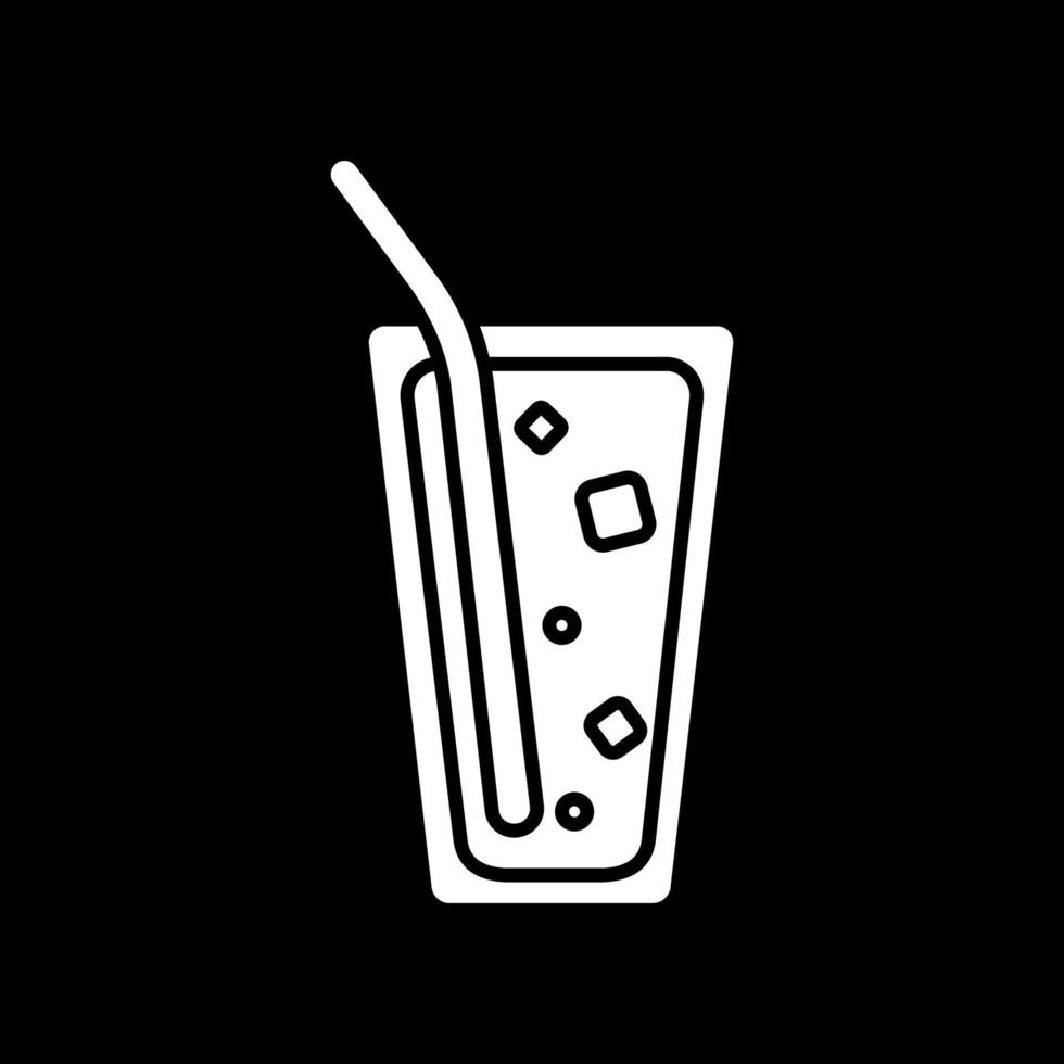 koude drank donkere modus glyph-pictogram vector