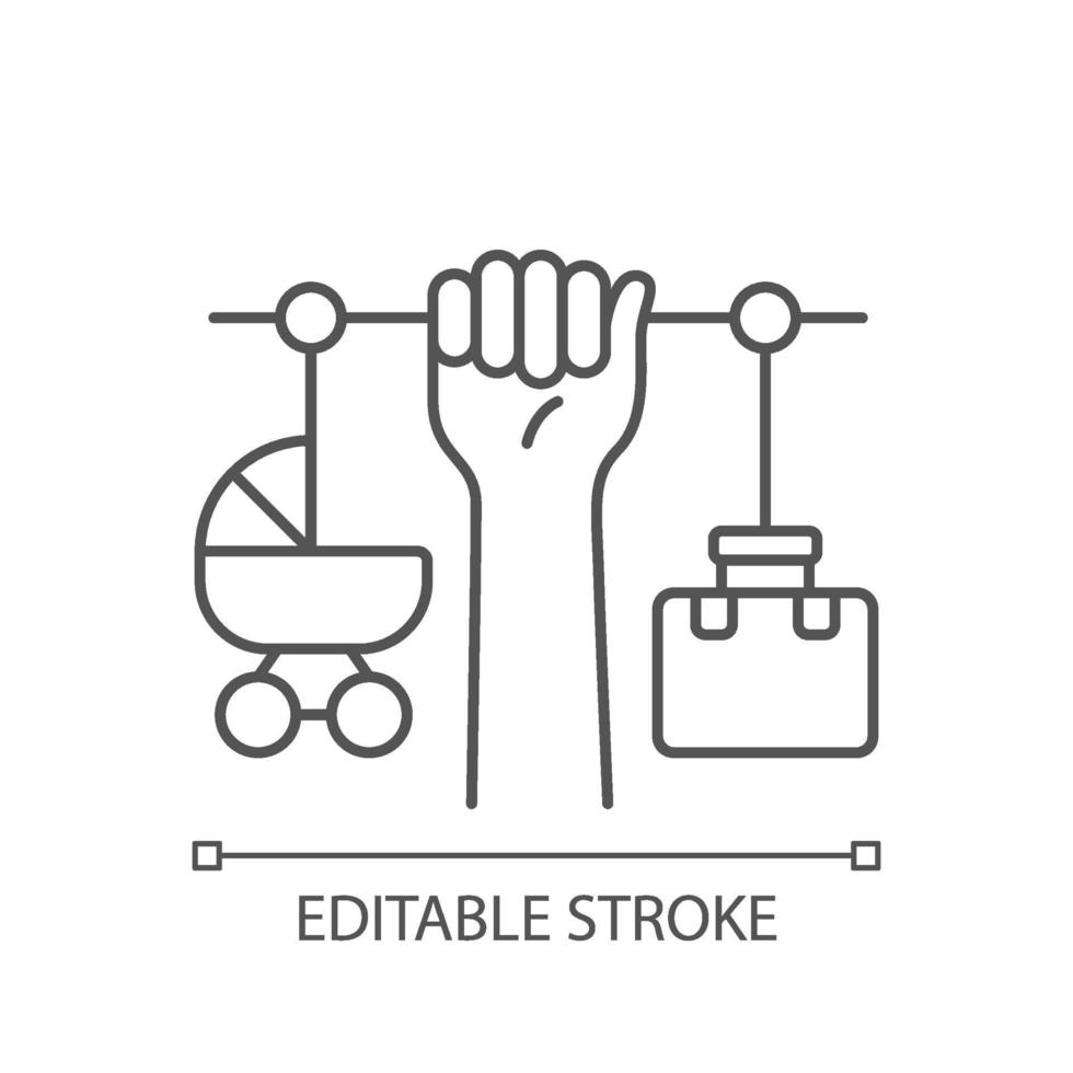 het combineren van moederschap en carrière lineair pictogram vector