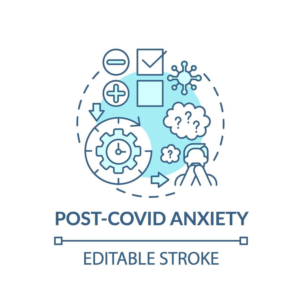 post-covid angst concept pictogram vector