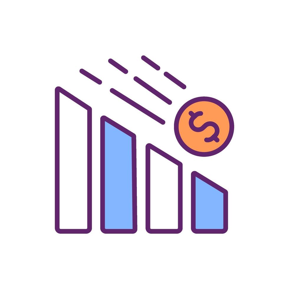 devaluatie kleur pictogram vector