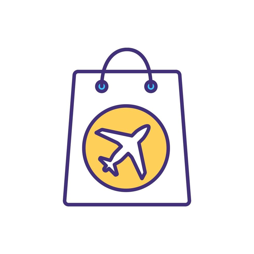 verpakking handbagage kleur pictogram vector