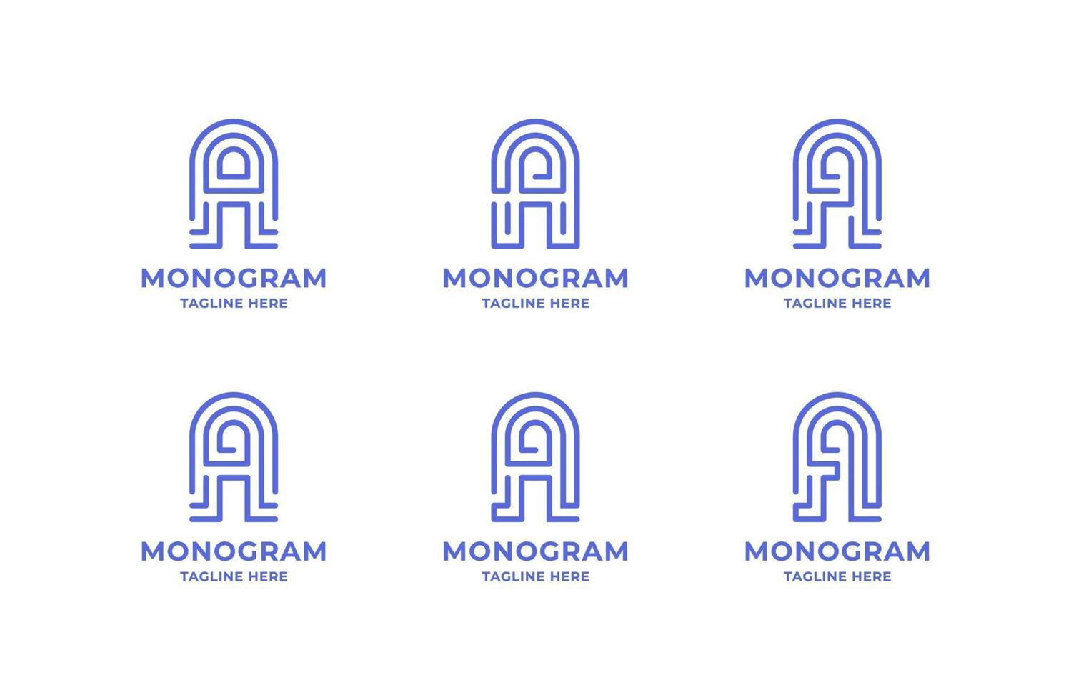 eenvoudige en minimalistische lijntekeningen letter a logo set vector