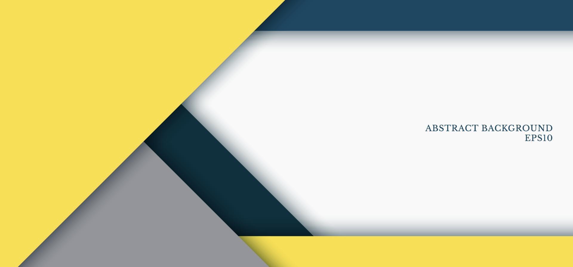 banner websjabloon gele, grijze, blauwe kleur driehoek geometrische overlappingslaag op wit papier achtergrond ontwerpruimte voor uw tekst vector