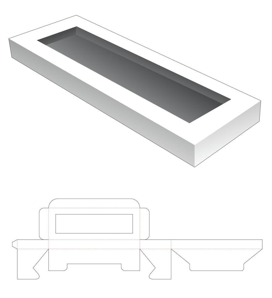 steek een lange rechthoekige doos gestanst sjabloon in vector