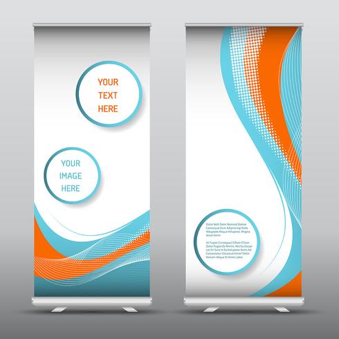 De reclame vouwt banners met abstract ontwerp op vector