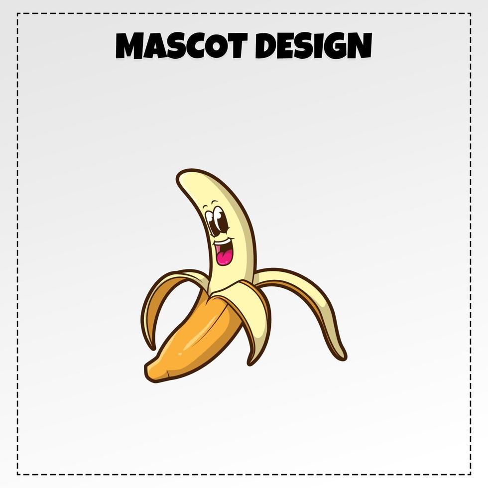 vector voedsel logo banaan mascotte illustratie ontwerp