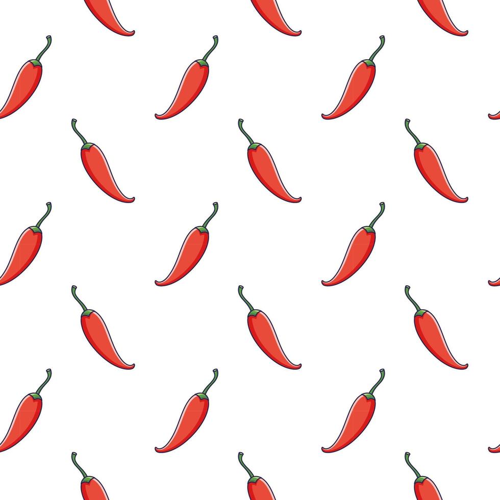 schattig rood Chili peper naadloos patroon in tekening stijl. vector hand- getrokken tekenfilm rood Chili peper illustratie. hand- getrokken schetsen van rood Chili peper. patroon voor kinderen kleren.