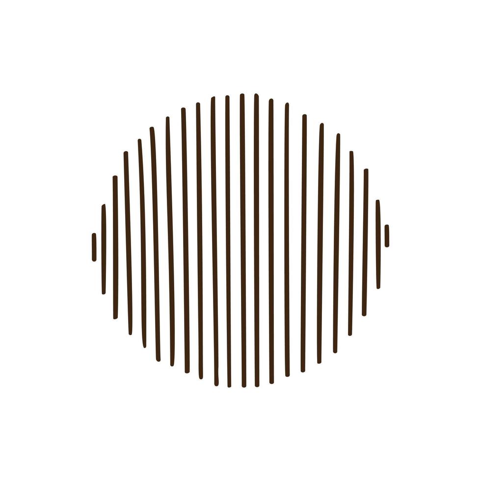 ronde gestreept abstract vorm cirkel vector illustratie, minimalistische ontwerp element in kalmte Scandinavisch boho kleuren