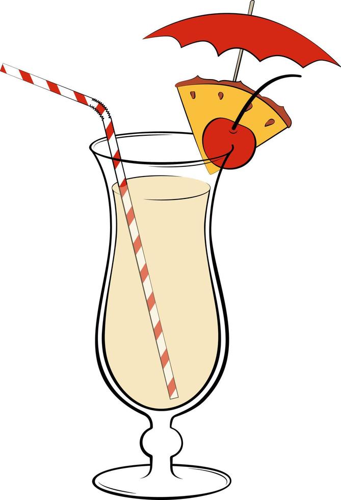 pina colada cocktail vector illustratie