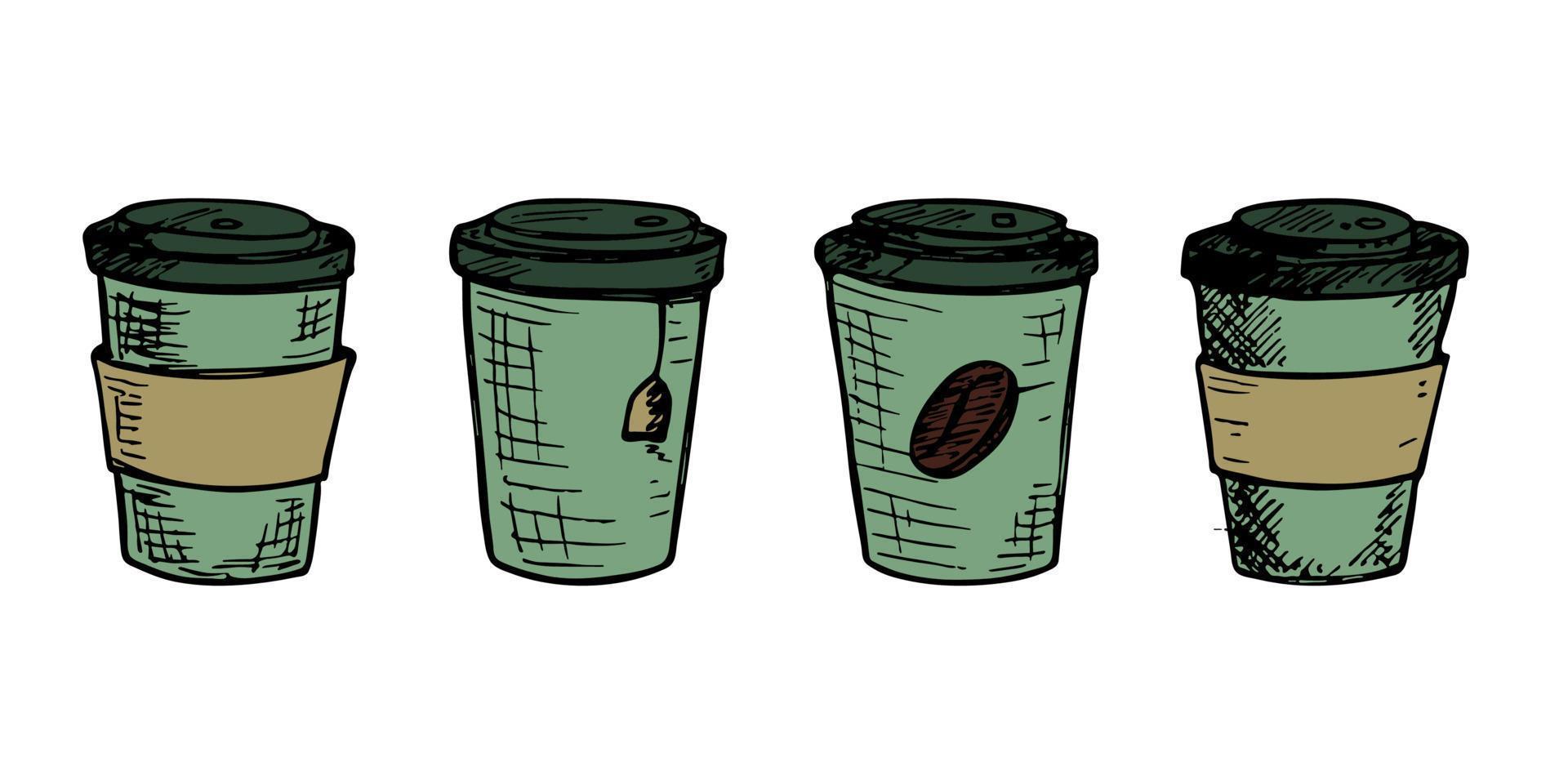 schattig kop van thee of koffie illustratie. gemakkelijk kop clip art. knus huis tekening reeks vector