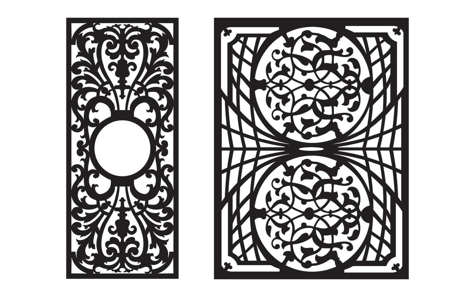 decoratief bloemen patronen, meetkundig sjabloon voor cnc laser snijdend vector