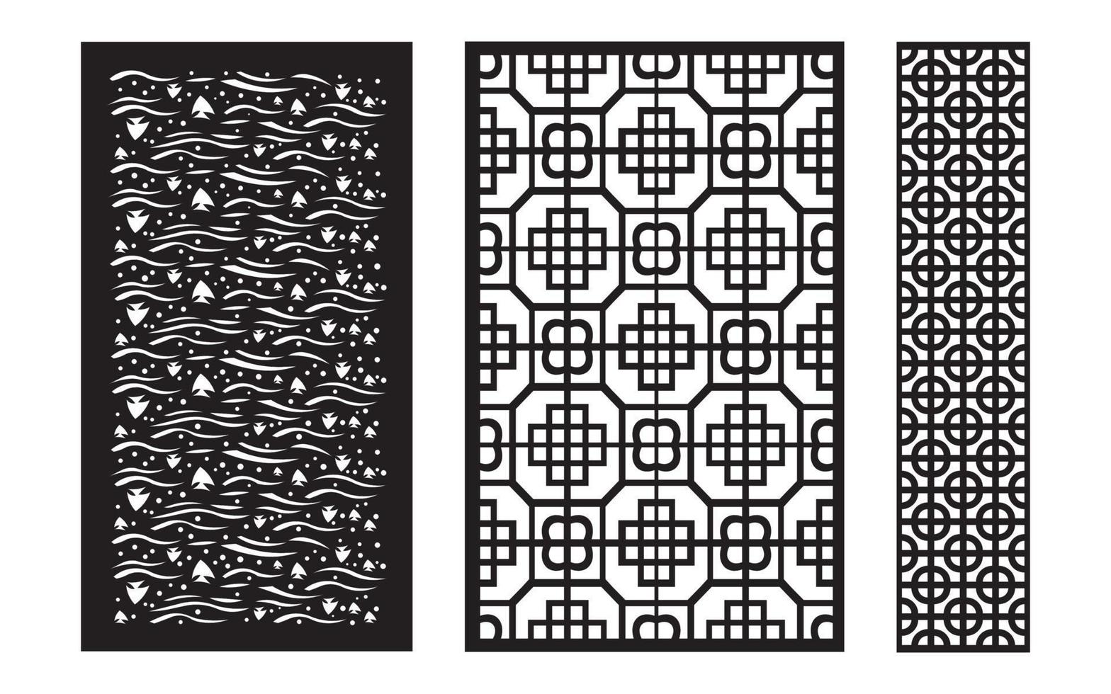 decoratief bloemen patronen, meetkundig sjabloon voor cnc laser snijdend vector