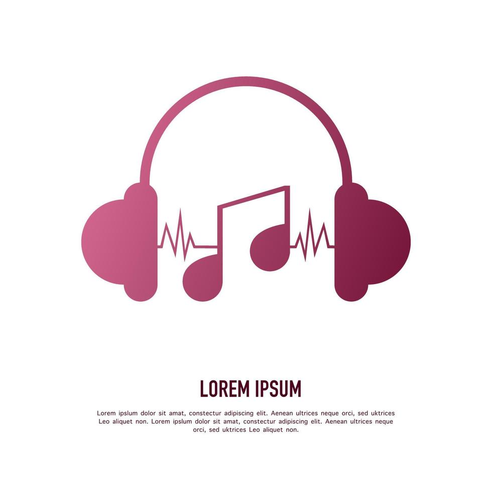 audio muziek- logo ontwerp sjabloon. muziek- illustratie vector, kan worden gebruikt voor app pictogrammen of bedrijf doeleinden. vector