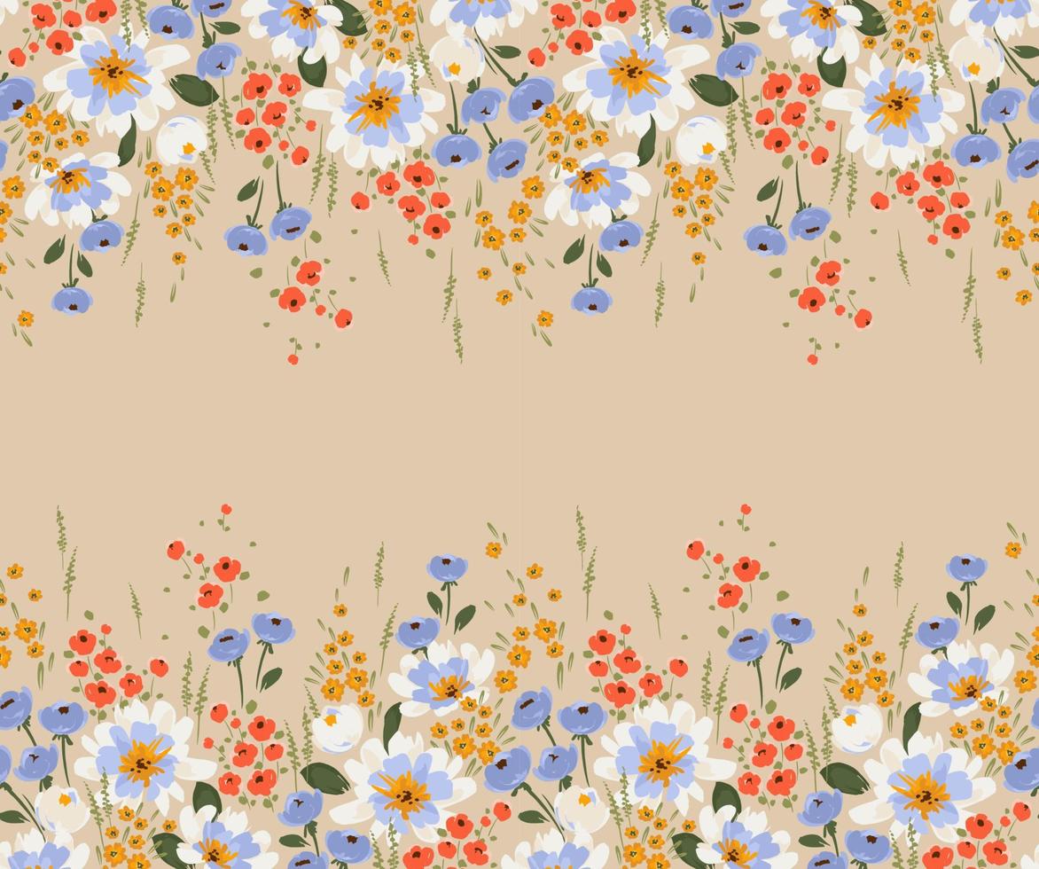 bloemen naadloos grens. vector ontwerp voor papier, omslag, kleding stof, interieur decor en andere gebruik bloemen naadloos grens. vector ontwerp voor papier, omslag, kleding stof, interieur decor en andere gebruik