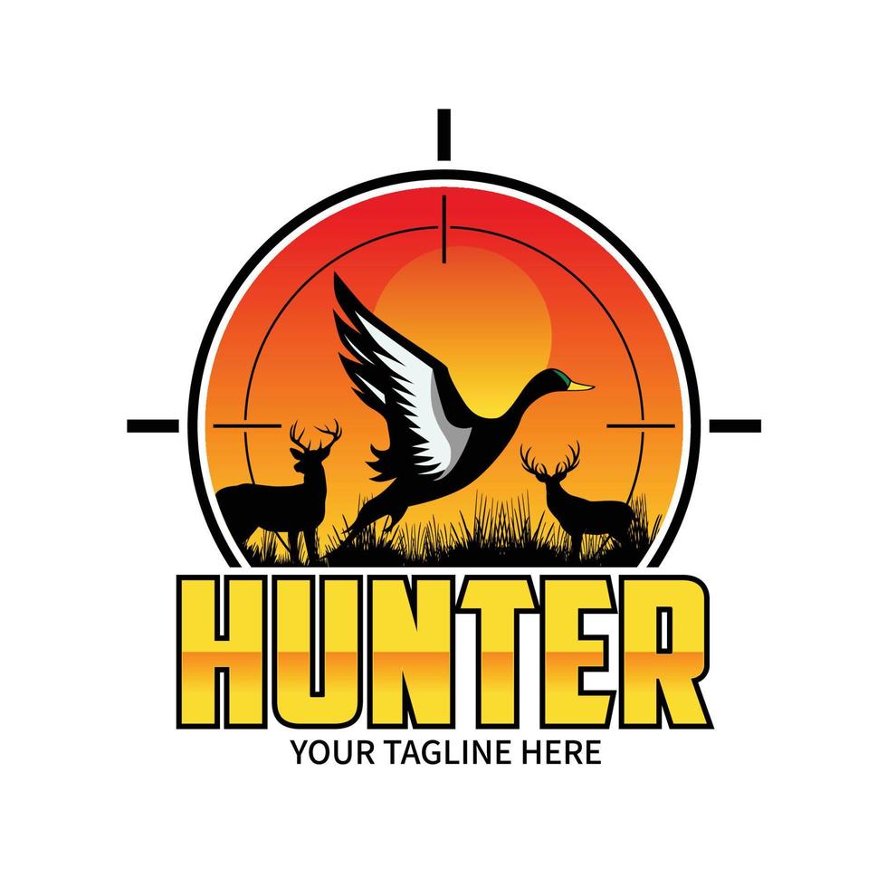 jacht- club logo inspiratie met eend en doelwit. geweer- lens het richten een eend vector