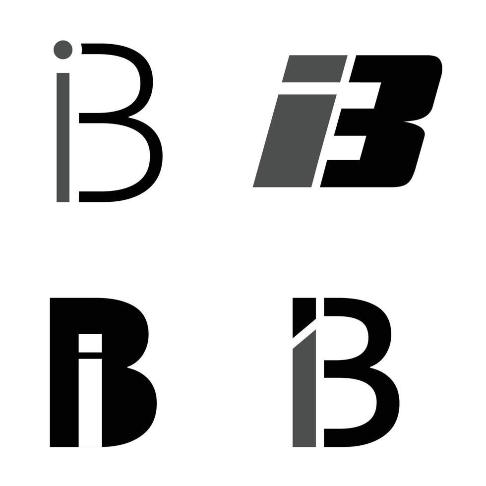 reeks van abstract brief ib logo. deze logo icoon incorporeren met abstract vorm in de creatief manier. vector illustratie Aan wit achtergrond.