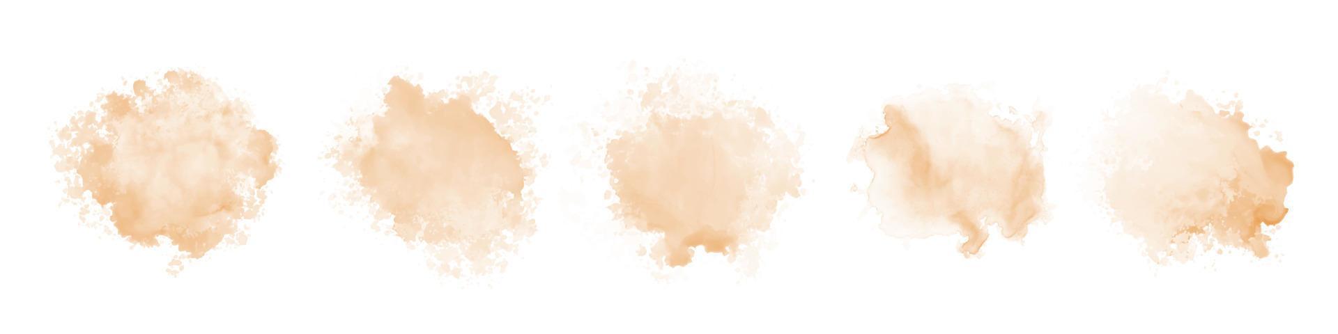 perzik waterverf plons Aan wit achtergrond. vector bruin waterverf textuur. inkt verf borstel bekladden