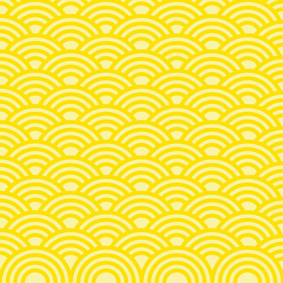 geel van Japans golven naadloos patroon achtergrond. vector